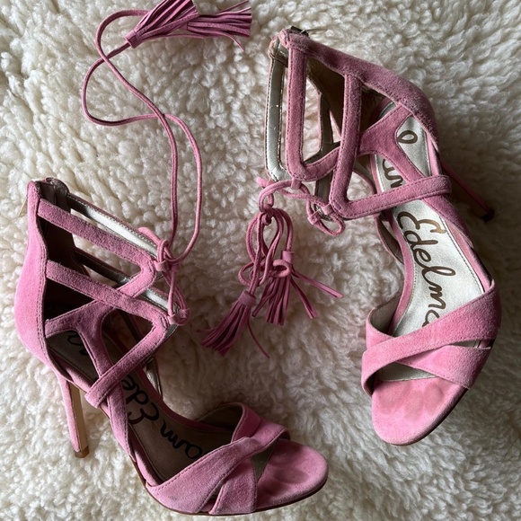 Pink Sam Edelman Heels with tassles - Picture 1 of 5